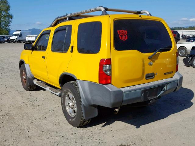 5N1ED28T21C553040 - 2001 NISSAN XTERRA XE YELLOW photo 3