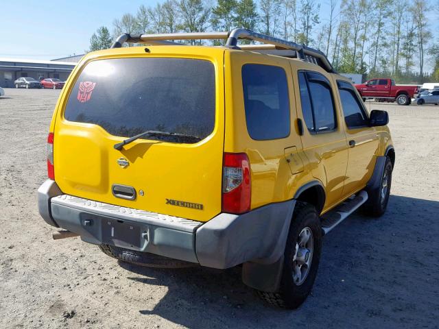 5N1ED28T21C553040 - 2001 NISSAN XTERRA XE YELLOW photo 4