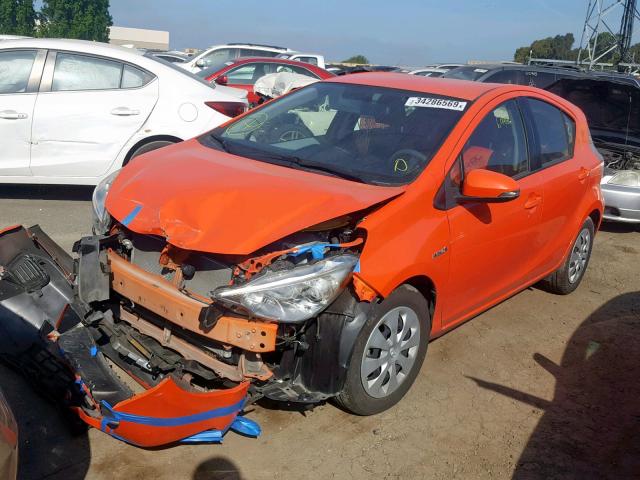 JTDKDTB31D1037953 - 2013 TOYOTA PRIUS C ORANGE photo 2