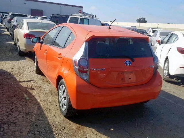 JTDKDTB31D1037953 - 2013 TOYOTA PRIUS C ORANGE photo 3