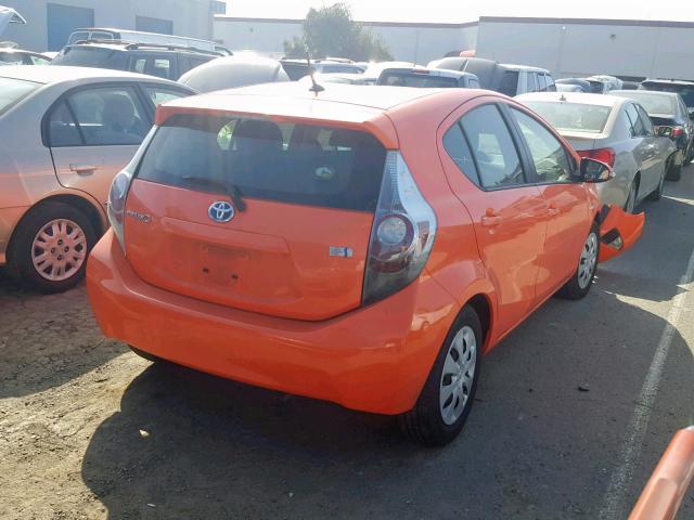 JTDKDTB31D1037953 - 2013 TOYOTA PRIUS C ORANGE photo 4