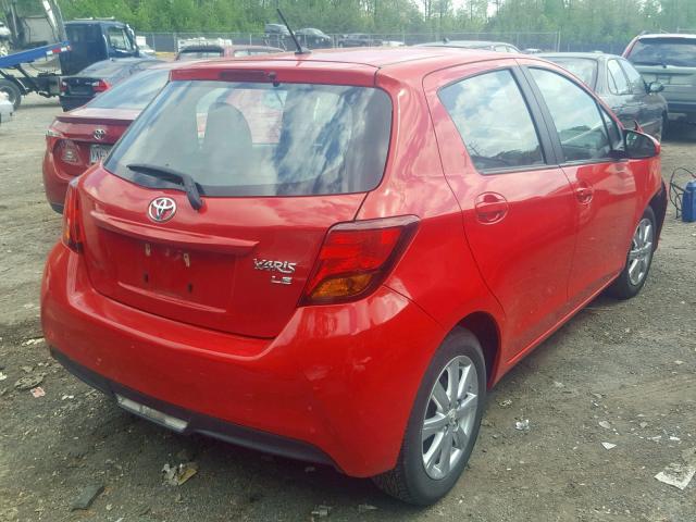 VNKKTUD3XGA059127 - 2016 TOYOTA YARIS L RED photo 4