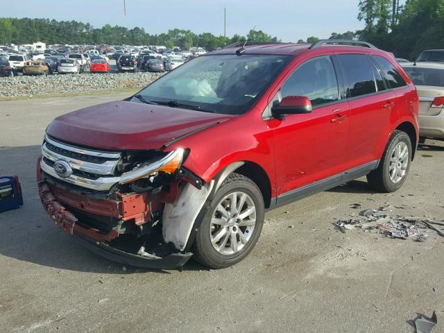 2FMDK3JC3DBC57062 - 2013 FORD EDGE SEL RED photo 2