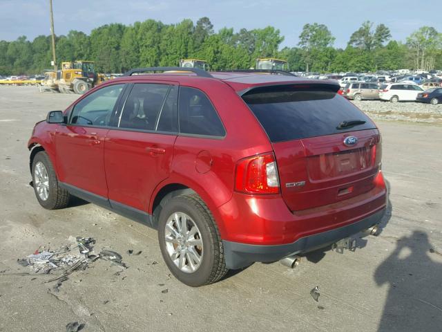 2FMDK3JC3DBC57062 - 2013 FORD EDGE SEL RED photo 3