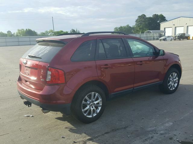 2FMDK3JC3DBC57062 - 2013 FORD EDGE SEL RED photo 4