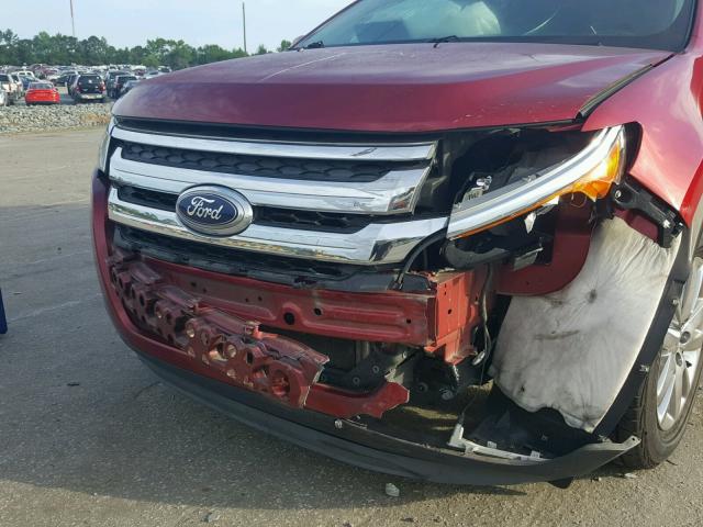 2FMDK3JC3DBC57062 - 2013 FORD EDGE SEL RED photo 9