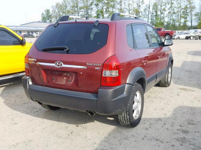 KM8JM12DX5U174815 - 2005 HYUNDAI TUCSON GL RED photo 4