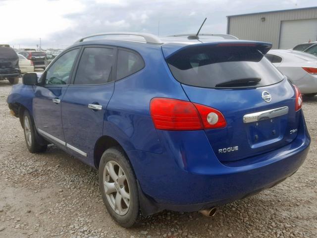 JN8AS5MV9BW286047 - 2011 NISSAN ROGUE S BLUE photo 3