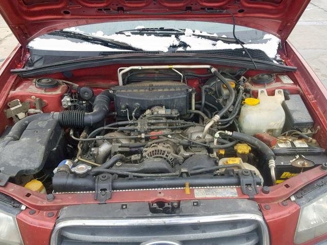 JF1SG63623H726204 - 2003 SUBARU FORESTER 2 RED photo 7