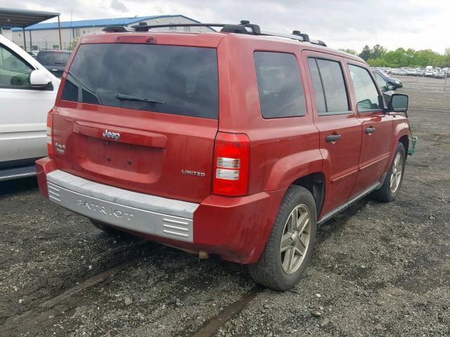 1J8FF48W27D315158 - 2007 JEEP PATRIOT LI RED photo 4