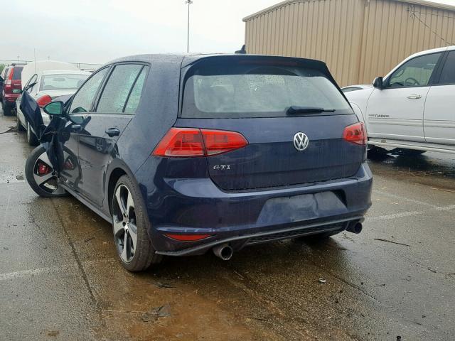 3VW547AU6GM064603 - 2016 VOLKSWAGEN GTI S/SE BLUE photo 3