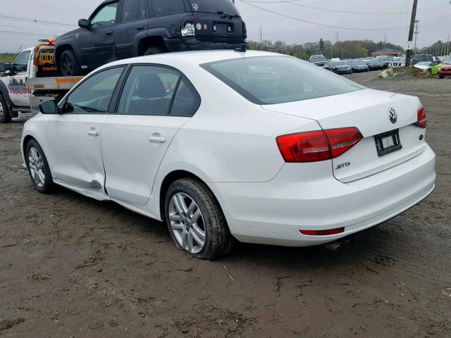 3VW1K7AJXFM235829 - 2015 VOLKSWAGEN JETTA BASE WHITE photo 3