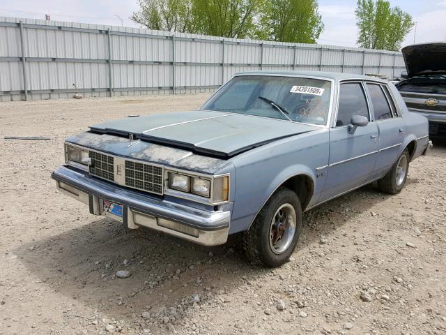 1G3AR69A9ER312832 - 1984 OLDSMOBILE CUTLASS SU BLUE photo 2