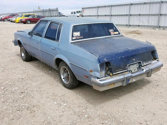 1G3AR69A9ER312832 - 1984 OLDSMOBILE CUTLASS SU BLUE photo 3