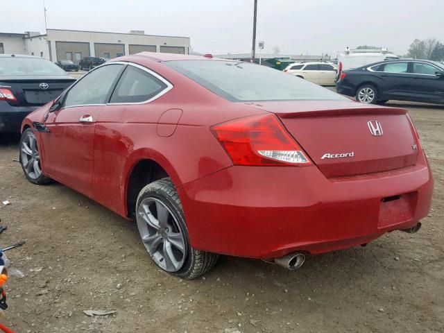 1HGCS2B89CA011357 - 2012 HONDA ACCORD EXL RED photo 3