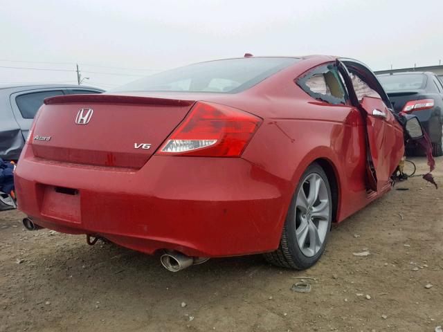 1HGCS2B89CA011357 - 2012 HONDA ACCORD EXL RED photo 4