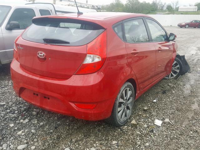 KMHCU5AE3GU240120 - 2016 HYUNDAI ACCENT SPO RED photo 4