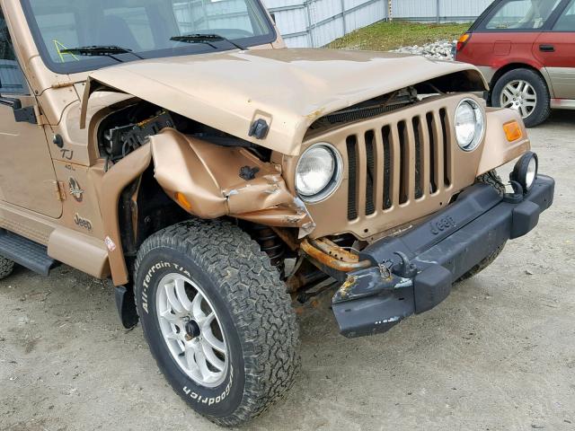 1J4FA59S0YP738628 - 2000 JEEP WRANGLER / GOLD photo 9