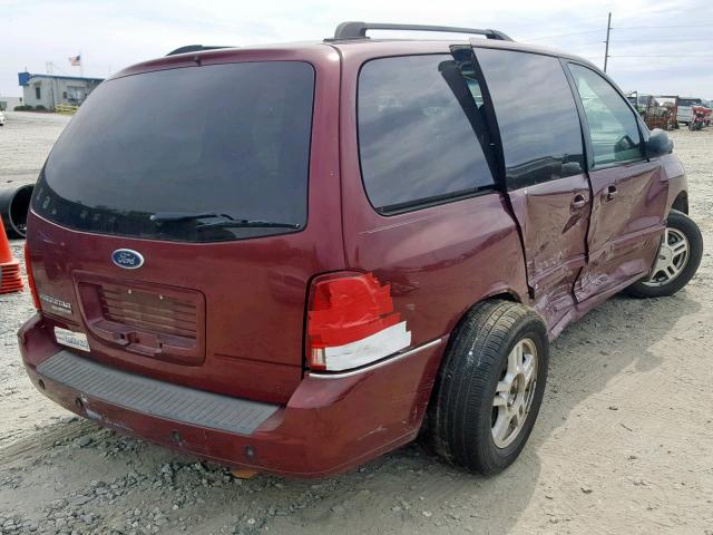 2FMZA52237BA24846 - 2007 FORD FREESTAR S MAROON photo 4