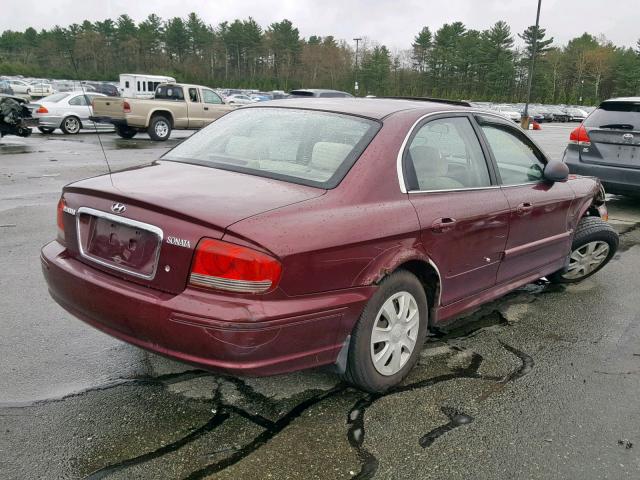 KMHWF25S12A636921 - 2002 HYUNDAI SONATA GL MAROON photo 4