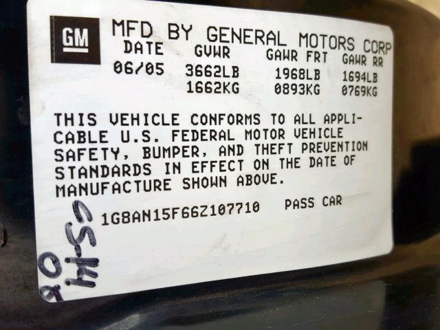 1G8AN15F66Z107710 - 2006 SATURN ION LEVEL SILVER photo 10