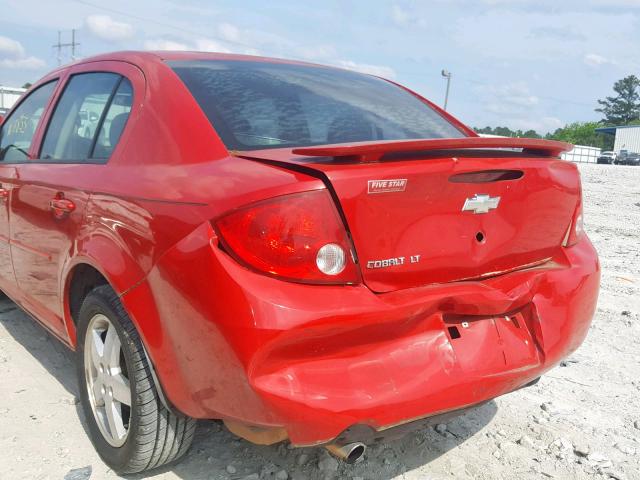 1G1AL55F967815490 - 2006 CHEVROLET COBALT LT RED photo 9