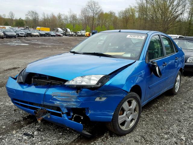 1FAHP34N07W219401 - 2007 FORD FOCUS ZX4 BLUE photo 2