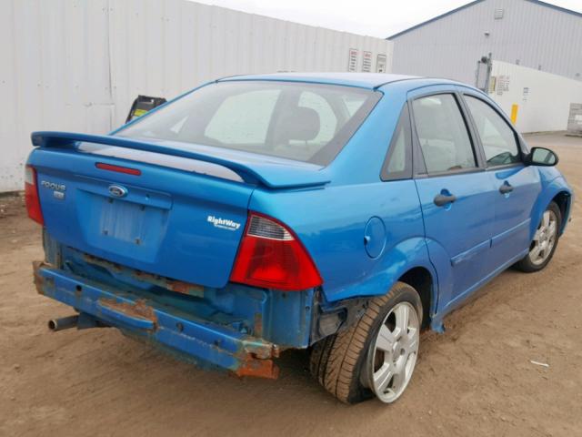 1FAHP34N07W219401 - 2007 FORD FOCUS ZX4 BLUE photo 4