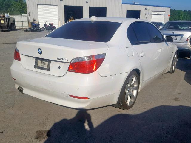 WBANB53587CN93794 - 2007 BMW 550 I WHITE photo 4