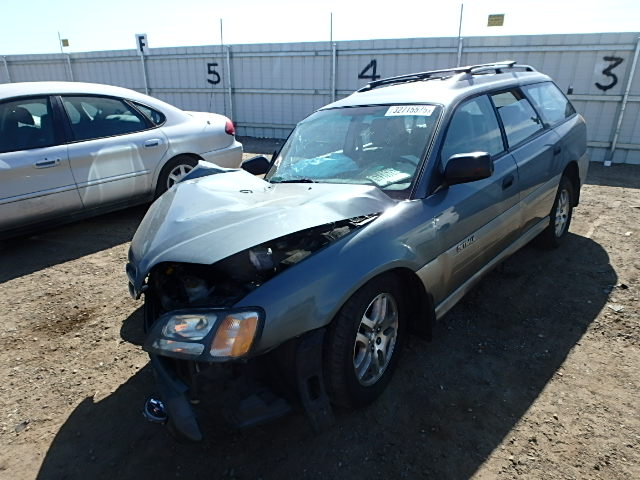 4S3BH675527629205 - 2002 SUBARU LEGACY OUT GREEN photo 2