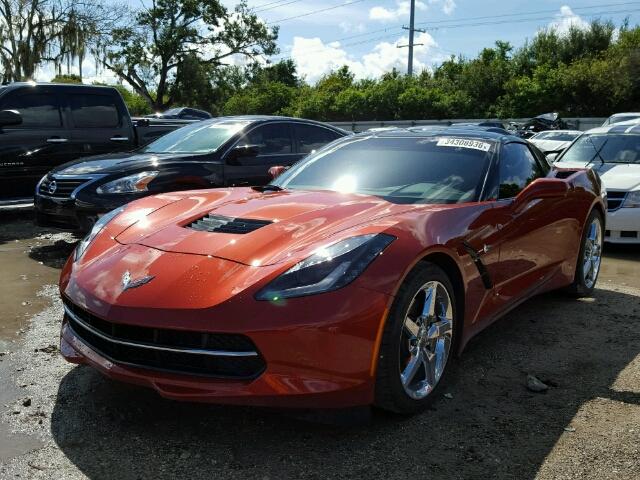 1G1YD2D75F5110279 - 2015 CHEVROLET CORVETTE 2 ORANGE photo 2