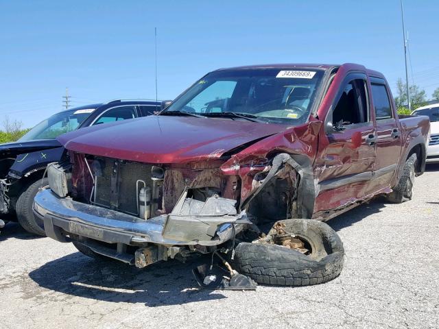 1GCDT13E078101198 - 2007 CHEVROLET COLORADO MAROON photo 2