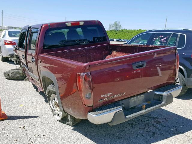 1GCDT13E078101198 - 2007 CHEVROLET COLORADO MAROON photo 3