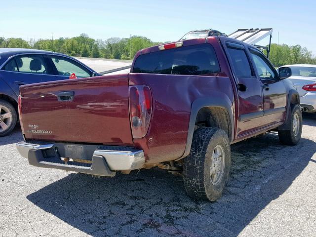 1GCDT13E078101198 - 2007 CHEVROLET COLORADO MAROON photo 4