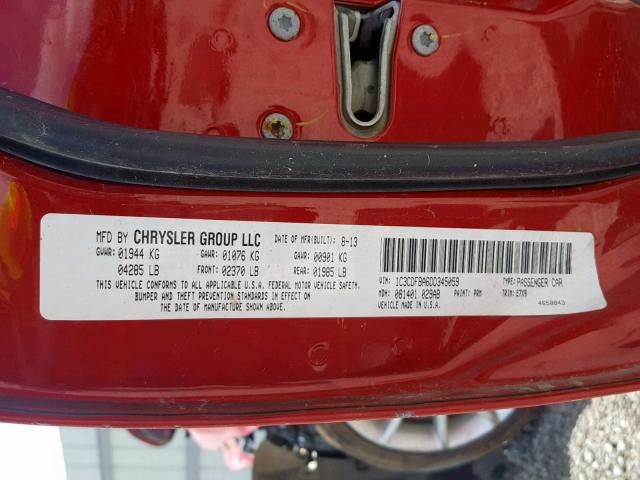 1C3CDFBA6DD345059 - 2013 DODGE DART SXT RED photo 10