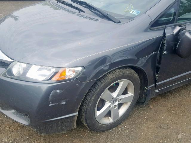 2HGFA16609H339392 - 2009 HONDA CIVIC LX-S GRAY photo 9