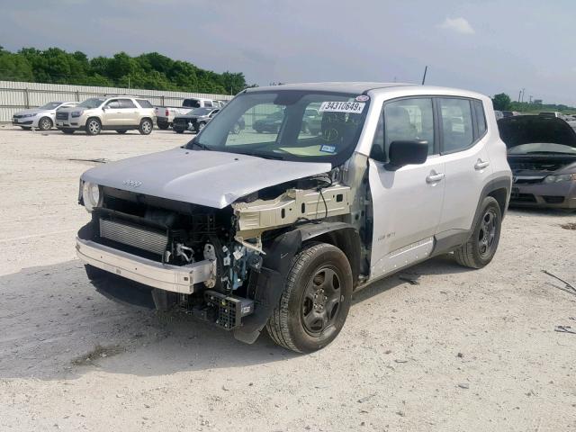 ZACCJAAB7HPE52856 - 2017 JEEP RENEGADE S ვერცხლისფერი ფოტო 2