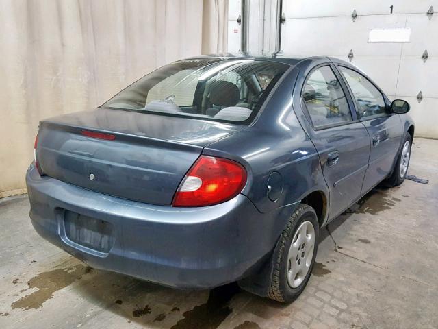 1B3ES26C32D526360 - 2002 DODGE NEON BLUE photo 4