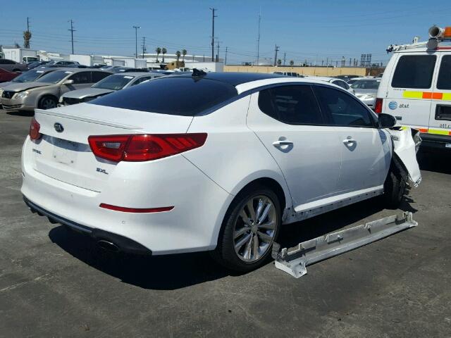 5XXGR4A68EG328822 - 2014 KIA OPTIMA SX WHITE photo 4