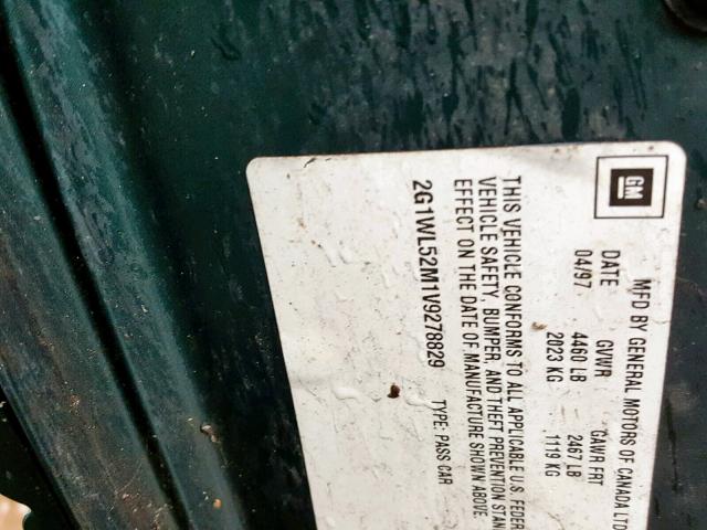 2G1WL52M1V9278829 - 1997 CHEVROLET LUMINA BAS Yaşıl foto 10