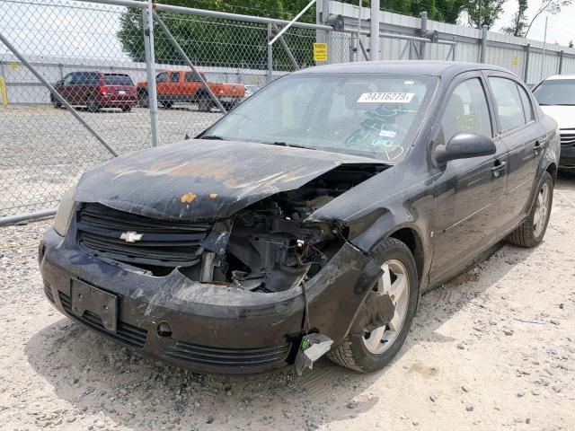 1G1AT58H697261777 - 2009 CHEVROLET COBALT LT BLACK photo 2