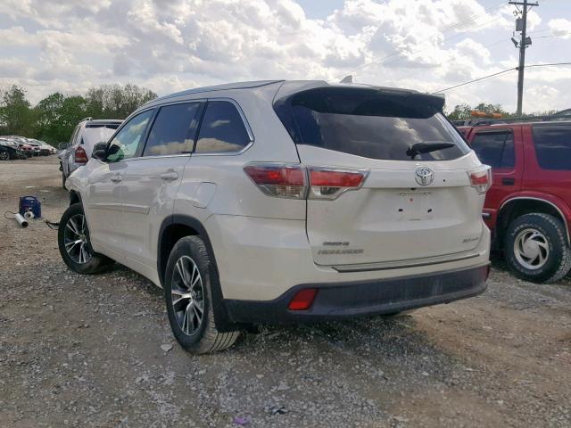 5TDJKRFH8GS505310 - 2016 TOYOTA HIGHLANDER WHITE photo 3