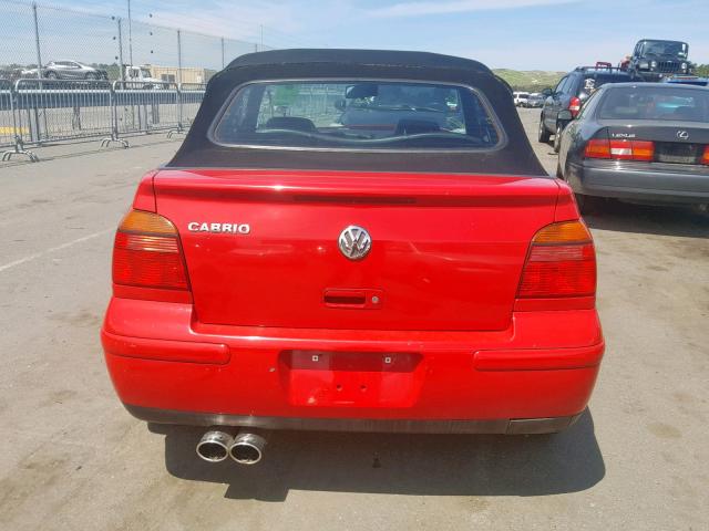 3VWDC21V31M803346 - 2001 VOLKSWAGEN CABRIO GLX RED photo 9