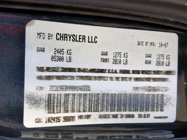 2C3LA63H08H142228 - 2008 CHRYSLER 300C GRAY photo 10