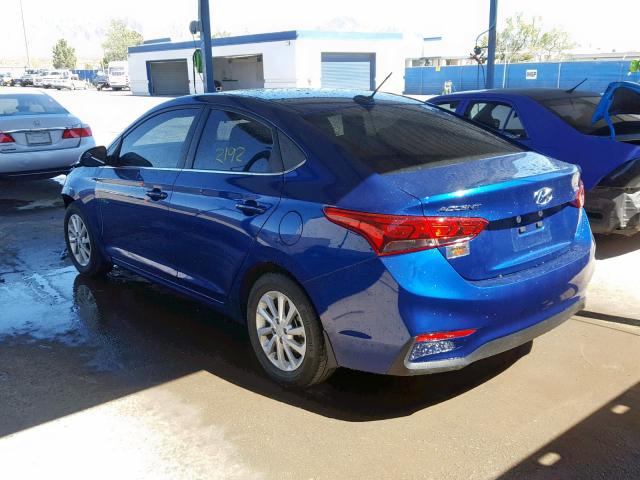 3KPC24A35KE038809 - 2019 HYUNDAI ACCENT SE BLUE photo 3