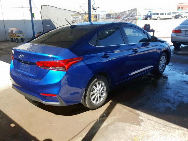 3KPC24A35KE038809 - 2019 HYUNDAI ACCENT SE BLUE photo 4