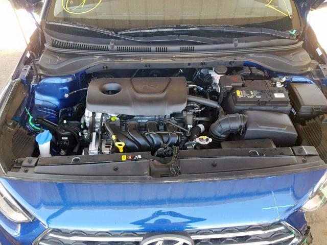 3KPC24A35KE038809 - 2019 HYUNDAI ACCENT SE BLUE photo 7