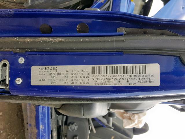 1C4GJXAG4KW509377 - 2019 JEEP WRANGLER S 蓝色 照片 10