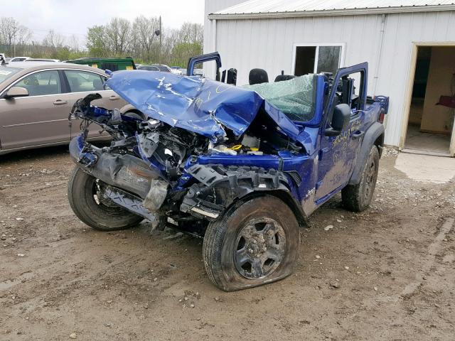 1C4GJXAG4KW509377 - 2019 JEEP WRANGLER S 蓝色 照片 2