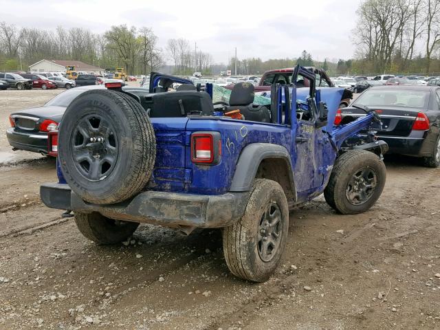 1C4GJXAG4KW509377 - 2019 JEEP WRANGLER S 蓝色 照片 4